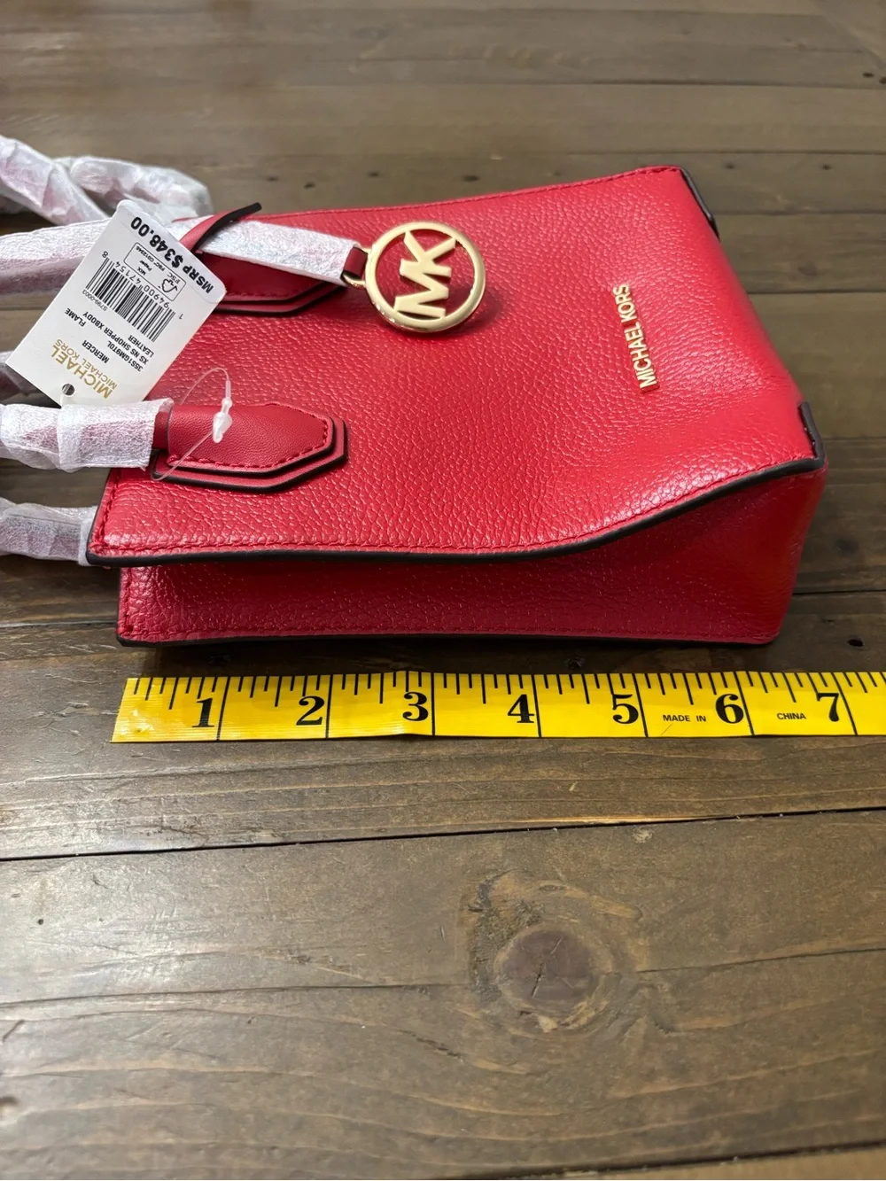 Michael Kors Mercer Extra Small Shopper Crossbody in “Flame”